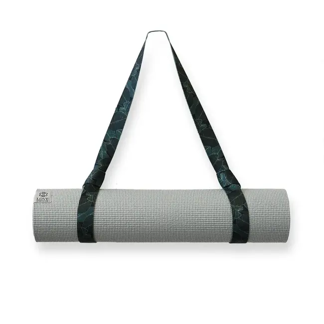 Yoga Mat Carrying Strap │ Full Colour Print │ Green Leaves