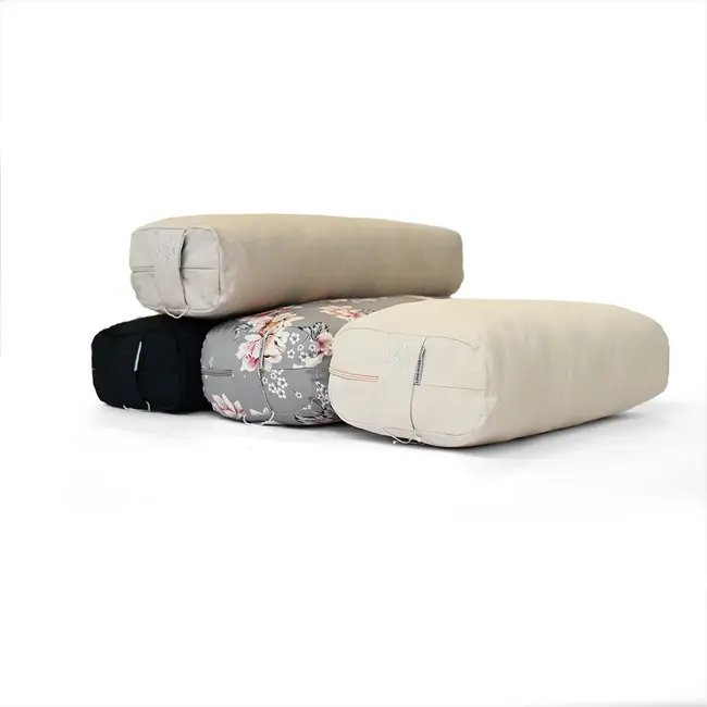 Rectangular Yoga Bolster | Unbleached Cotton | 61cm long