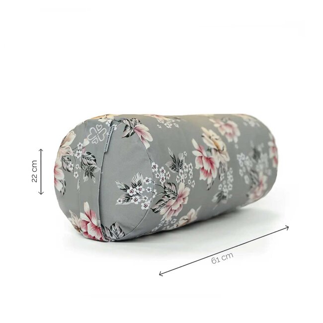 Rundes Yoga Bolster | Vintage Flowers | Baumwolle | 61cm lang