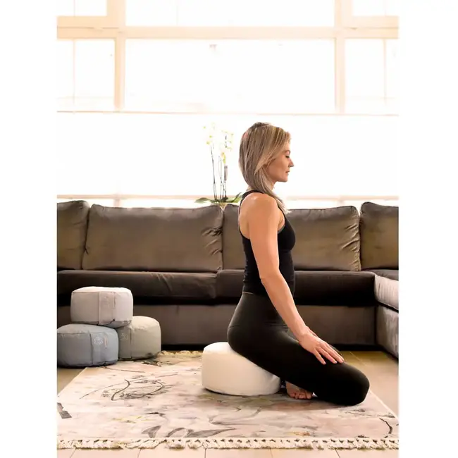 Meditationskissen │ Rund │ Füllung aus ungebleichter Baumwolle und Buchweizen