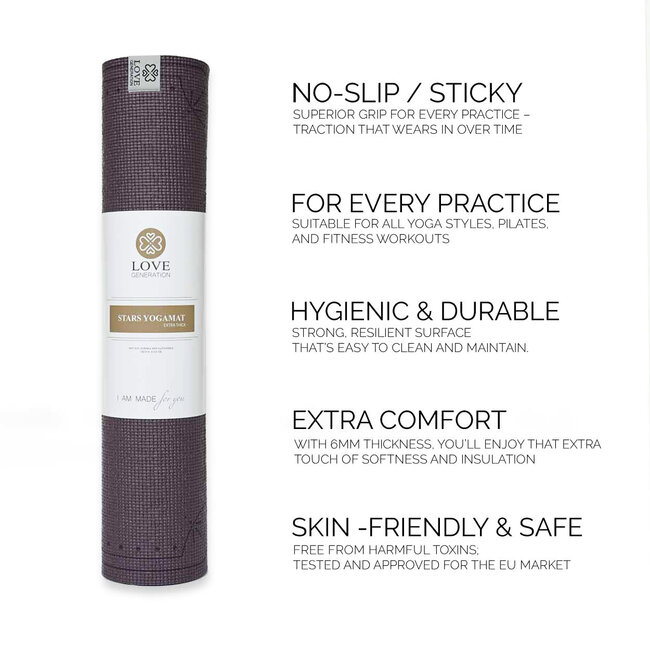 Align with the Stars Yoga Mat │ Extra Thick │ Purple
