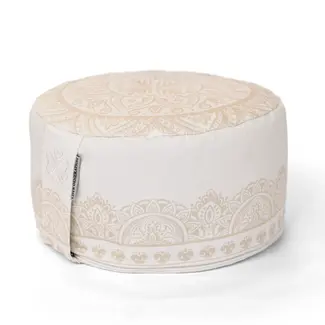 Love Generation Meditation Cushion │ Round │ Boho Chic White