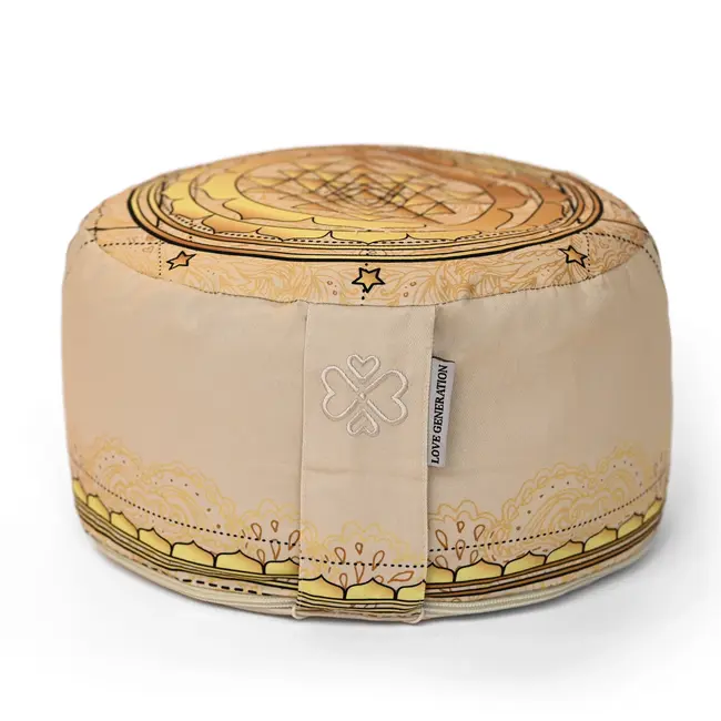 Meditatiekussen │Rond │ Katoen & Boekweitvulling │ Sri Yantra