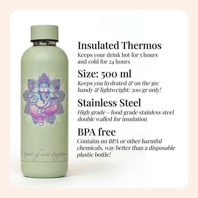 Waterfles - Drinkfles - 500 ml - Thermos - The Spirit of New Beginnings