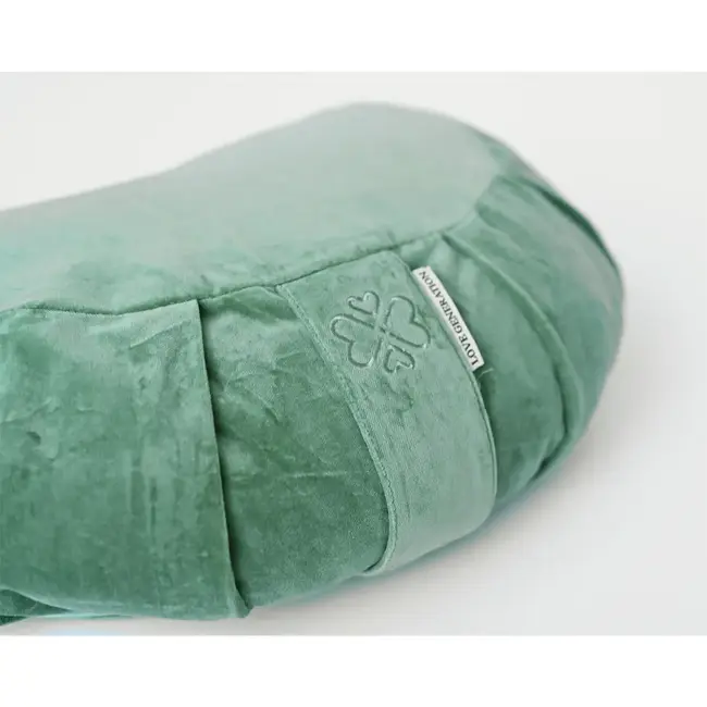 Meditatiekussen │ Halve Maan│ Fluweel met Boekweitvulling │ Sea Green