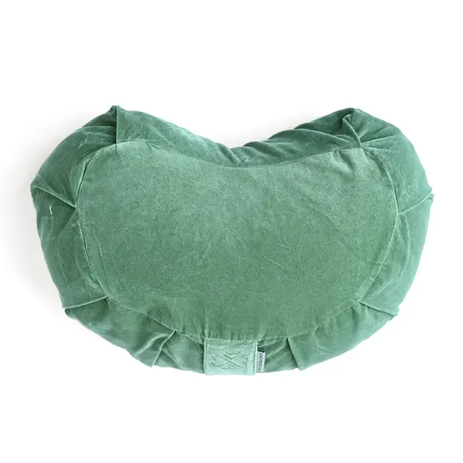 Meditatiekussen │ Halve Maan│ Fluweel met Boekweitvulling │ Sea Green