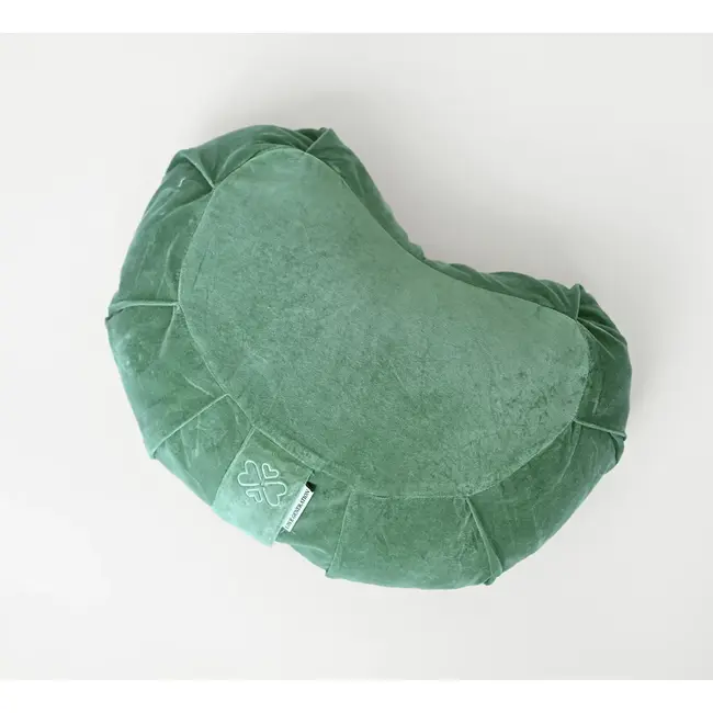 Meditatiekussen │ Halve Maan│ Fluweel met Boekweitvulling │ Sea Green