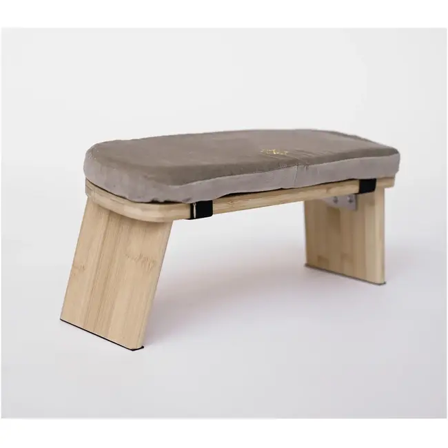Meditation Bench │ Bamboo │ Foldable │ Velvet Cushion │ Taupe