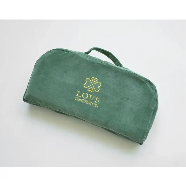 Meditation Bench │ Bamboo │ Foldable │ Velvet Cushion │ Sea Green