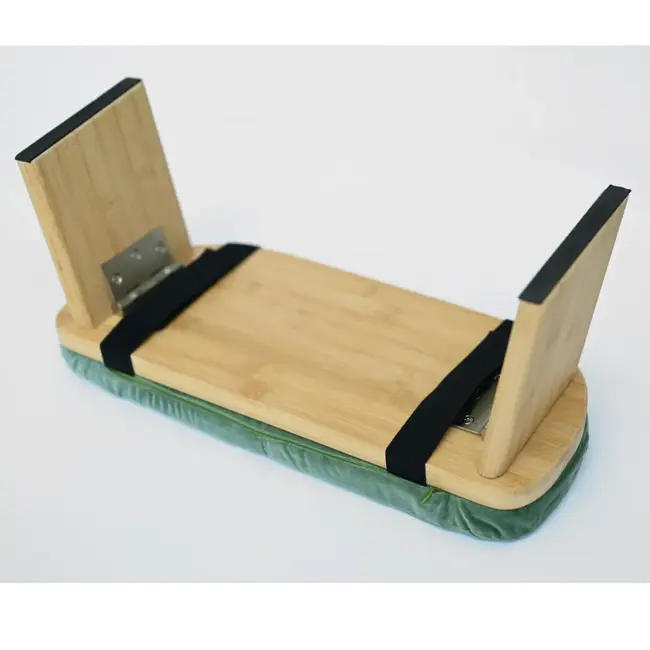 Meditation Bench │ Bamboo │ Foldable │ Velvet Cushion │ Sea Green