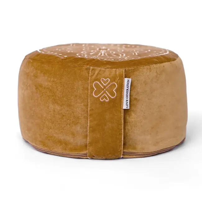 Meditation cushion │ Round │ Velvet │ Mandala │ Gold