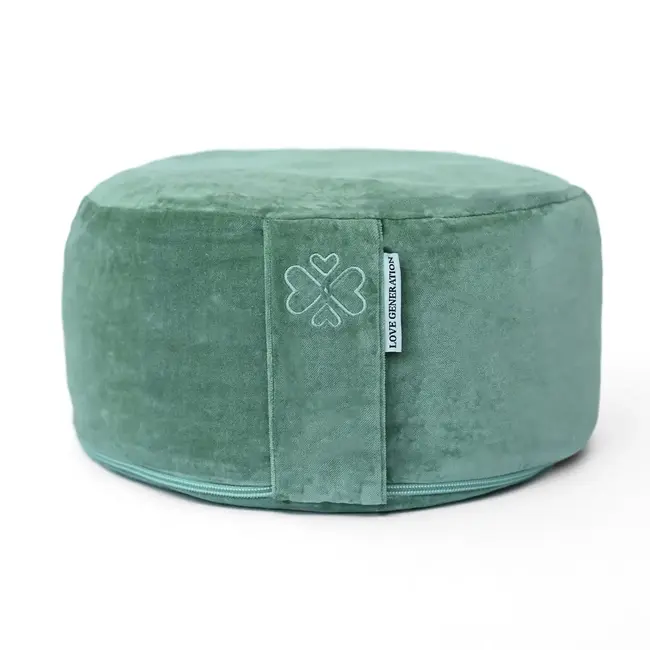 Meditationskissen │ Rund │ Samt │  Sea Green