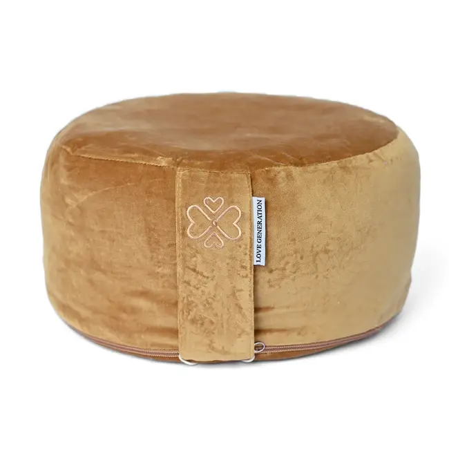 Meditationskissen │ Rund │ Samt │ Gold