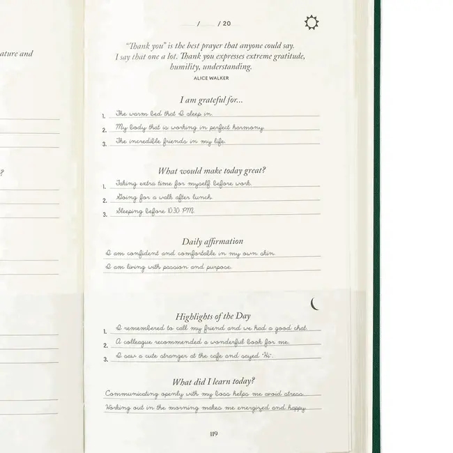 The Five Minute Journal - Dankbaarheidsdagboek - Earth Green