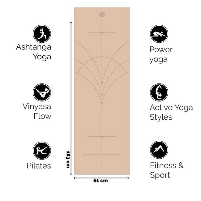 Infinite PRO Yogamatte │ PU & Naturkautschuk │ 5 mm │ Aligned Within │ Sand