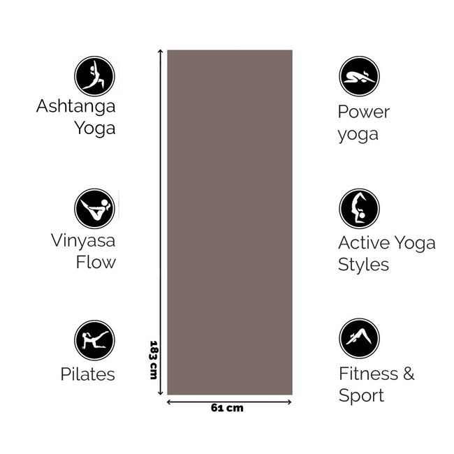 Infinite PRO Yogamat │ PU &  Natuurlijk Rubbber │5mm │Velvet Taupe