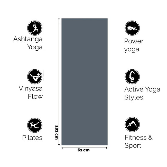 Infinite PRO Yogamat │ PU &  Natuurlijk Rubbber │5mm │ Stone Blue