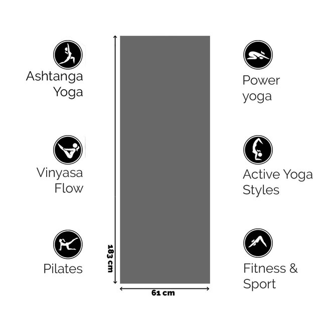 Infinite PRO Yogamat │ PU &  Natuurlijk Rubbber │5mm │ Grounding Grey