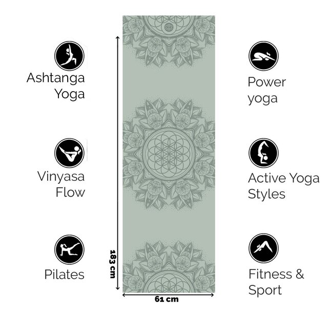 Infinite PRO Yoga Mat │ PU & Natural Rubber │Frequency Code │Sage