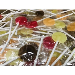 Carnaval (080) Platte ronde lolly mix 1000x4gr