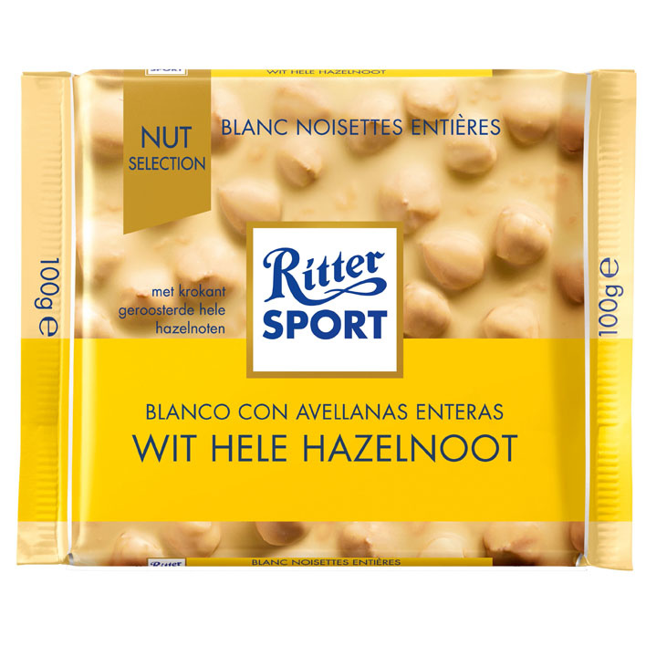 Rittersport 100gr wit hele hazelnoot