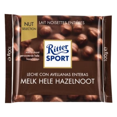 Rittersport 100gr melk hele hazelnoot
