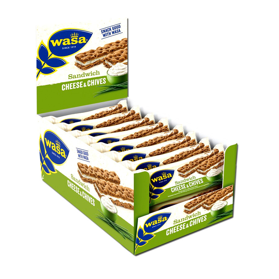 Wasa sandwich roomkaas/bieslook (groen) x24, foto 2 van 2