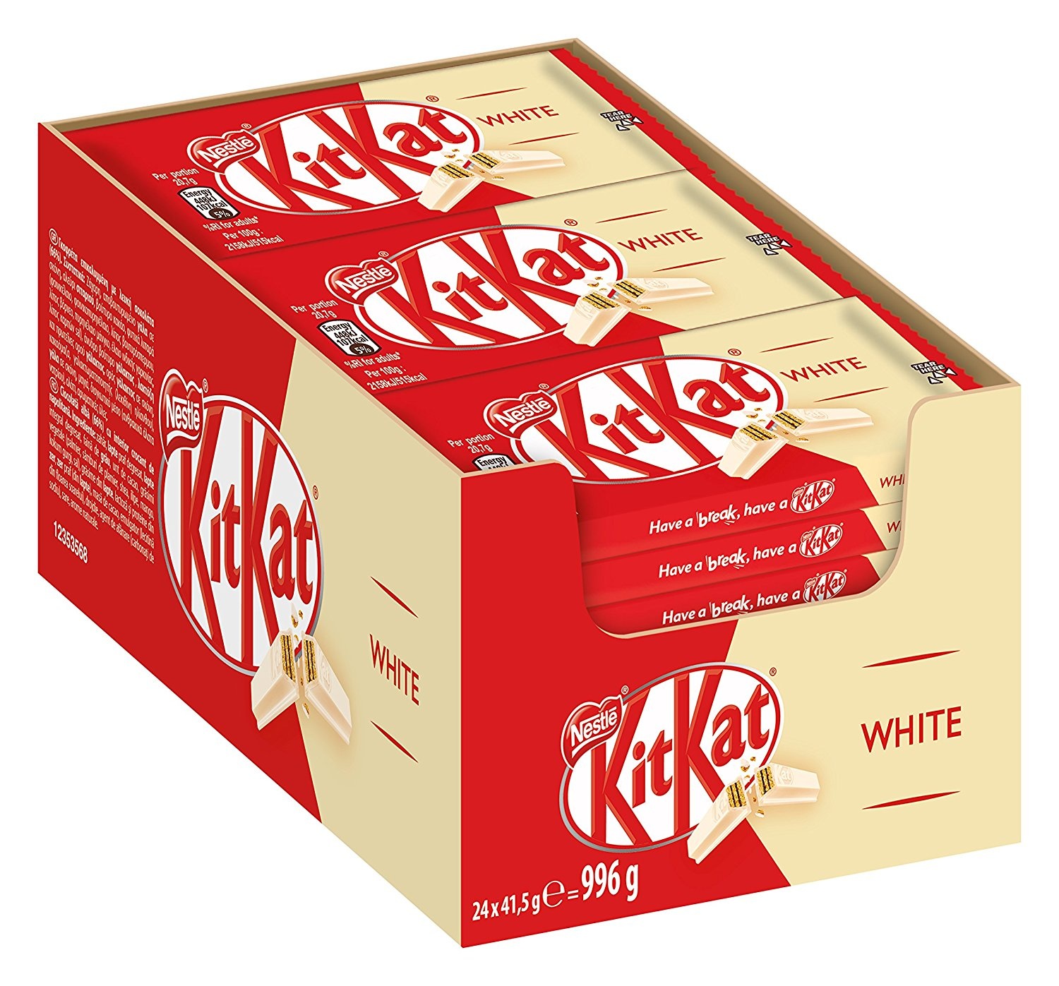 Kitkat 24x41.5gr single white, foto 2 van 2