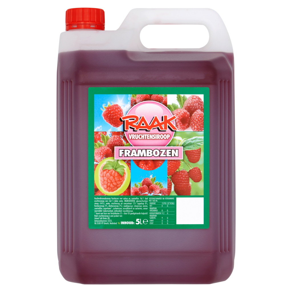 Raak siroop framboos 5ltr.