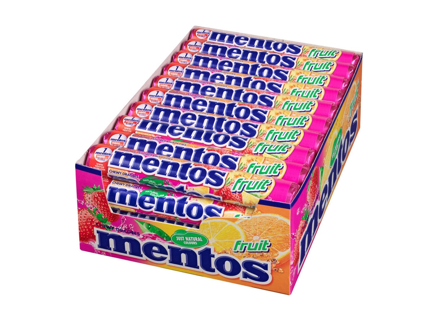 Mentos rol 40x38gr fruit, foto 2 van 2