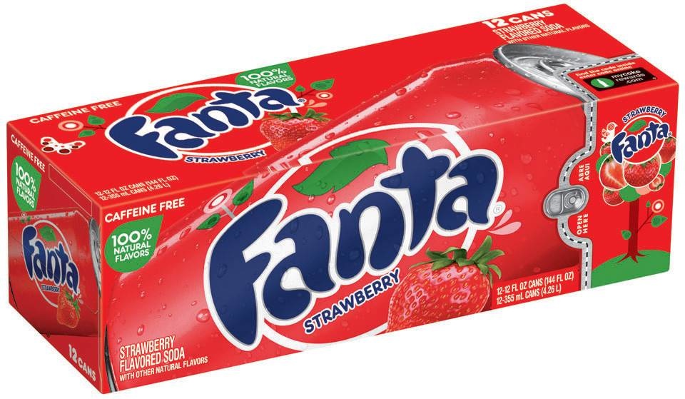 Amerikaans blik 12x355ml Fanta strawberry, foto 2 van 2