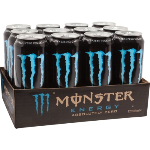 Monster blik 12x50cl absolut zero (blauw), foto 2 van 2