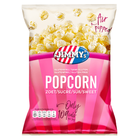Jimmy's 21x27gr popcorn zoet