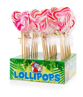 Felko lolly hart rood/wit/roze 24x45gr