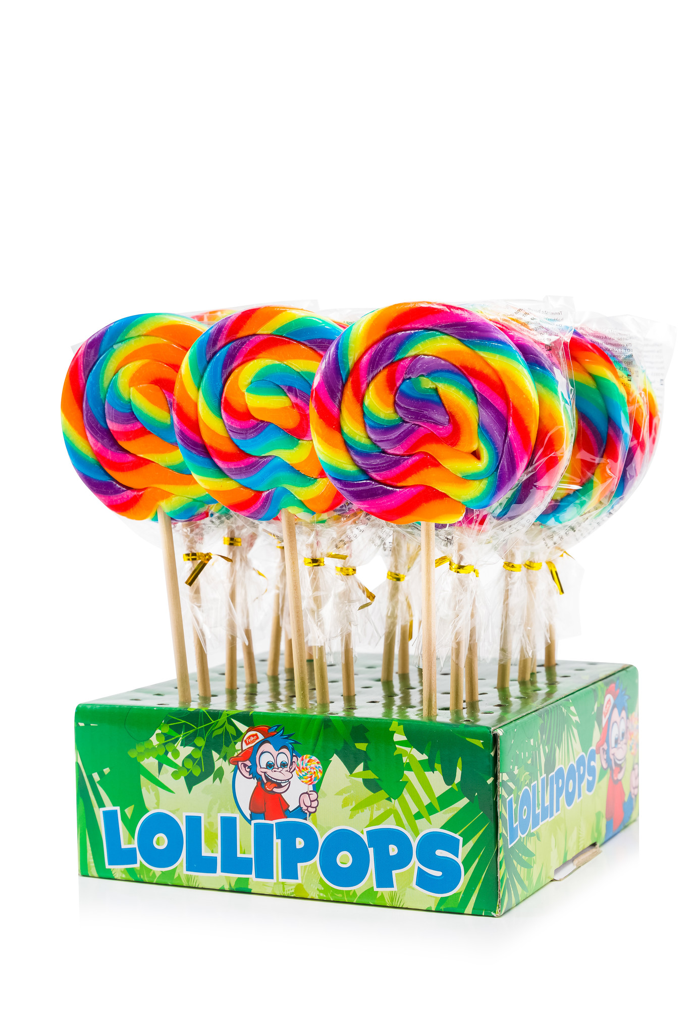 Felko lolly rond spiraal regenboog 20x80gr