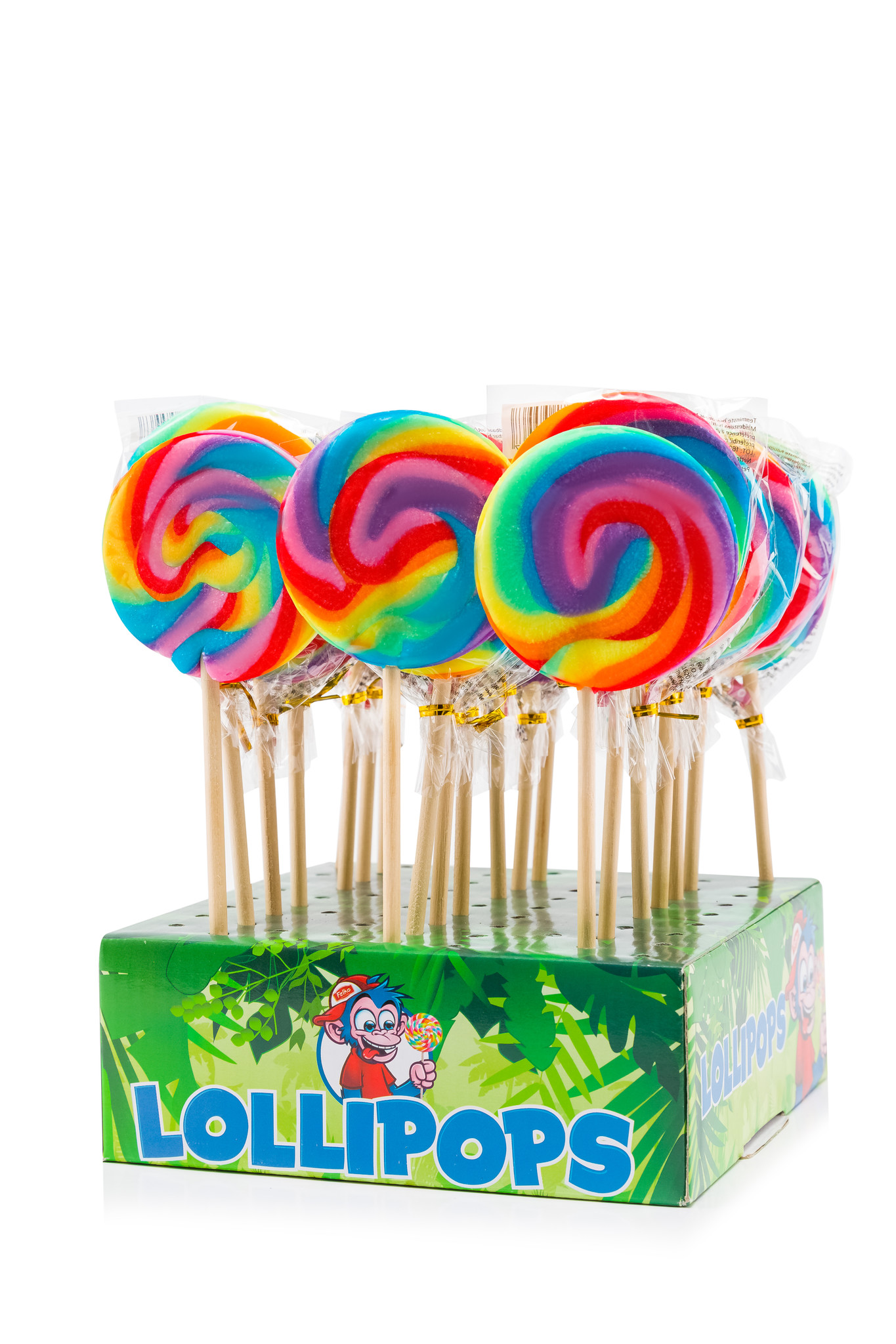 Felko lolly rond spiraal regenboog 24x50gr