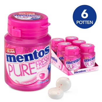 Mentos pot 6x60gr pure fresh bubble 30st