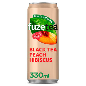 Fuze tea blik 24x33cl sleek peach hibiscus