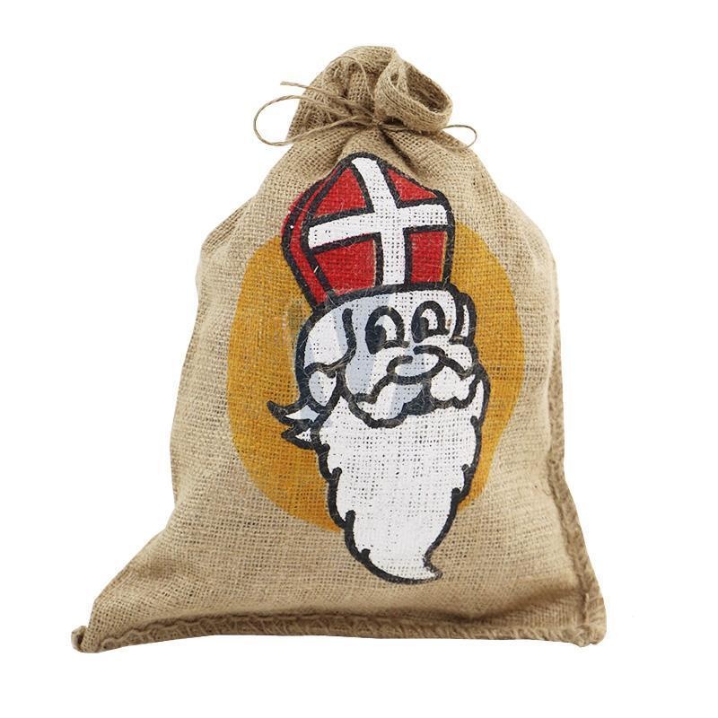 Sint jute zak met opdruk 30x40cm