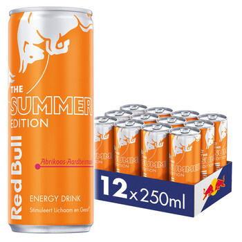Red Bull 12x25cl edition abrikoos-aardbei (oranje)