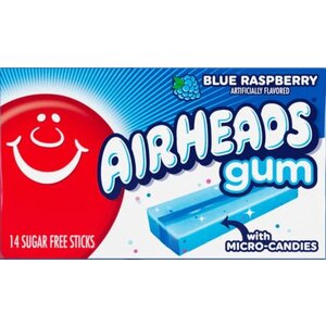 Airheads gum 12x33gr suikervrij blue raspberry