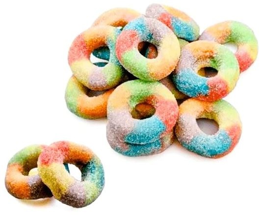 Dulceplus schepsnoep 1kg halal sour rainbow rings