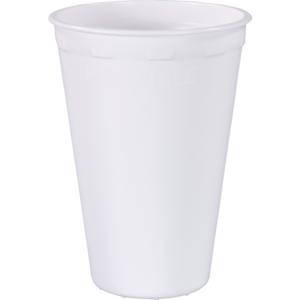 Disposable reusable (automaten)beker wit 432x180ml