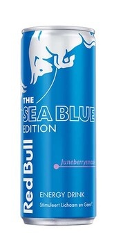 Red Bull 12x25cl edition sea blue juneberry (lichtblauw)