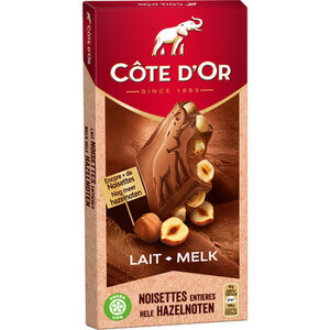 Cote d'or 3x180gr melk hele hazelnoten (bruin) THT: 16-08-26