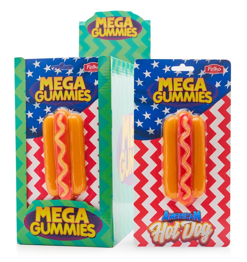 Mega gummies 13x120gr American hotdog