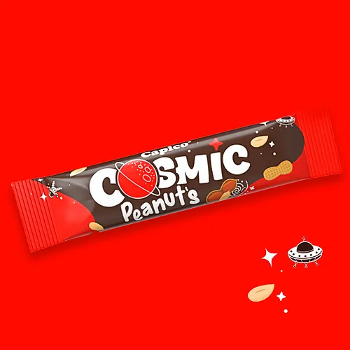 Carnaval (071) chocolade cosmic mini 50x13gr peanuts, foto 2 van 2