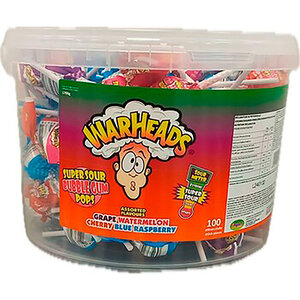 Lolly Warheads pop 100x17gr super sour bubblegum