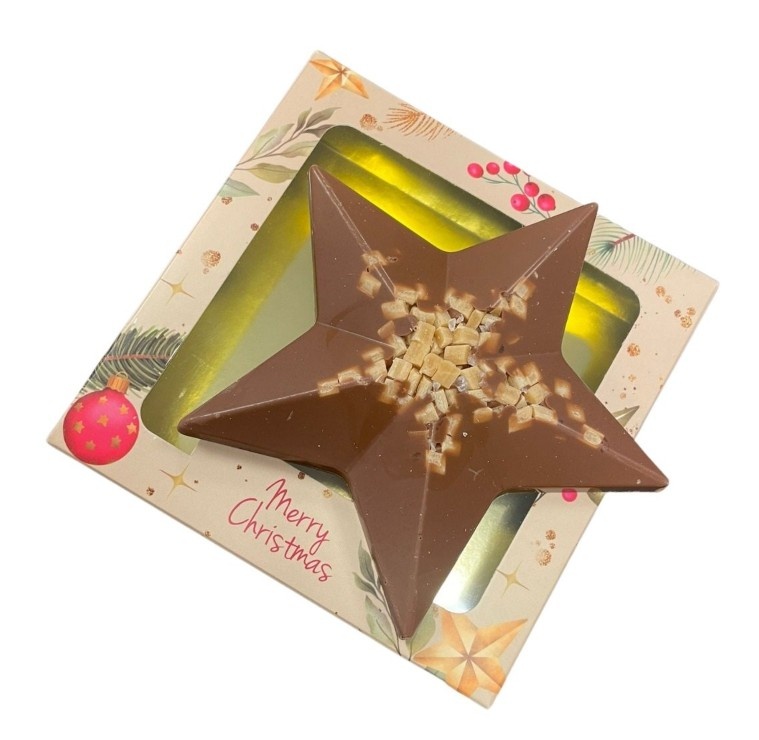 Kerst chocolade kerstster melk karamel zeezout 80gr