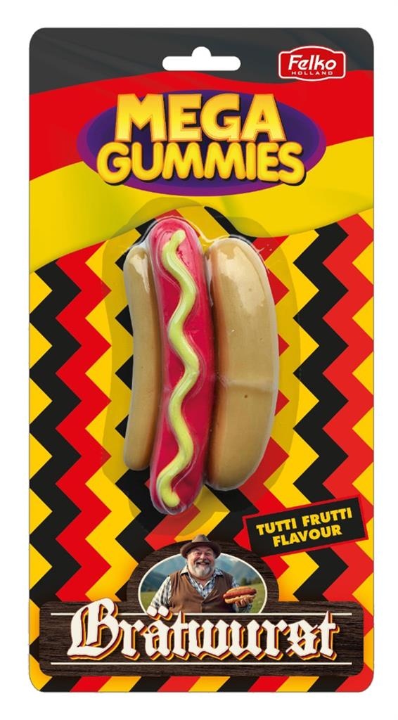 Mega gummies 9x120gr German bradwurst